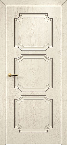 Дверь Оникс Валенсия фрезерованная эмаль слоновая кость патина коричневая, глухая