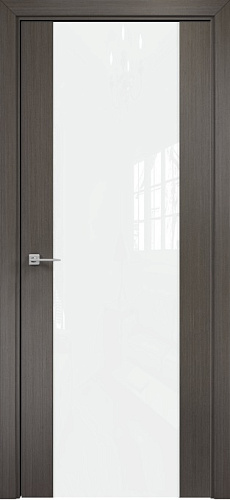 Дверь Оникс Парма 1 серый дуб, глухая лакобель RAL 0333