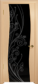 Схожие товары - Дверь Арт Деко Вэла беленый дуб, черный триплекс рисунок со стразами