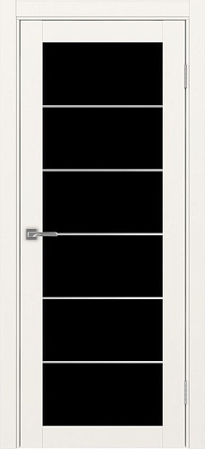 Дверь Эко 501.2 АСС бежевый молдинг SC, lacobel черный