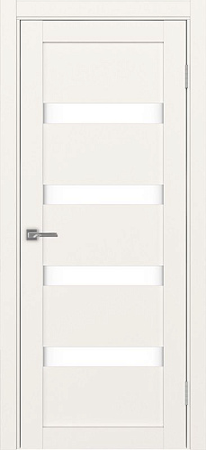 Дверь Эко 505.12 бежевый, lacobel белый