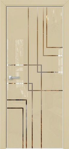 Дверь Оникс Арт лакобель RAL 1015, зеркало №13