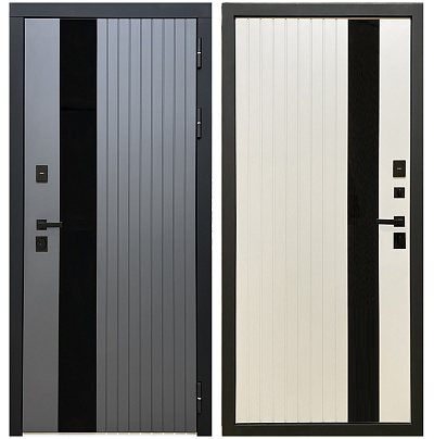 Входная дверь Матадор MXМ-10 графит нубук/панель белая матовая