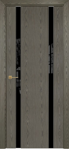 Дверь Оникс Престиж 2 дуб арктик, триплекс черный