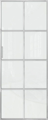 Перегородка Alum №8 хром, триплекс белый