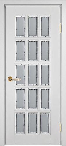 Дверь ДР массив дуба Грация эмаль белая, стекло