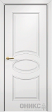Дверь Оникс Эллипс фрезерованная эмаль белая, глухая