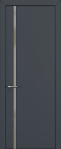 Дверь Z K1 полипропилен  графит премьер, ALU кромка хром, matelac silver bronze, глухая