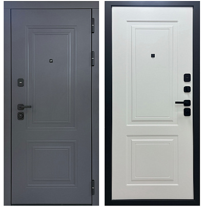Входная дверь Матадор Союз Классика графит текстурный 90мм/белая текстурная