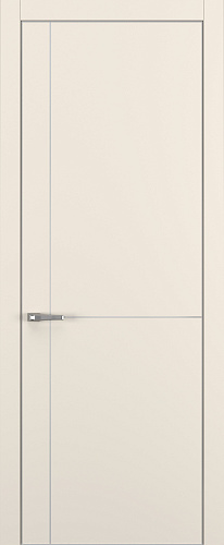 Дверь Z K17 полипропилен крем, ALU кромка хром, молдинг серебро, глухая