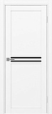 Дверь Эко 552.12 белый снежный, lacobel черный