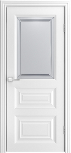 Дверь Ларго-3 эмаль белая, сатинат белый