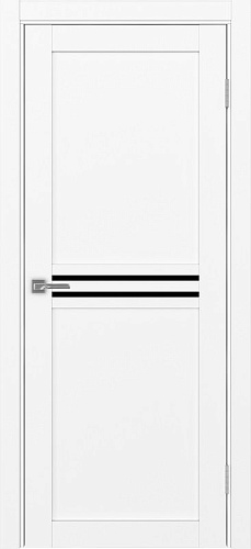 Дверь Эко 552.12 белый снежный, lacobel черный