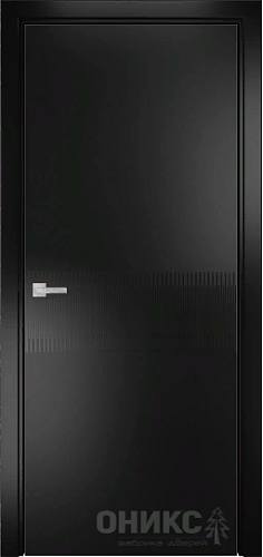 Дверь Оникс Дельта фрезерованная эмаль черная, глухая