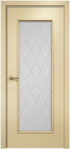 Дверь Оникс Турин эмаль RAL 1015, сатинат гравировка Ромбы