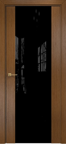 Дверь Оникс Парма 1 орех, глухая лакобель RAL 9005