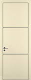 Дверь Z K11 полипропилен крем, ALU кромка черная, молдинг черный, глухая