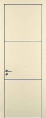 Дверь Z K11 полипропилен крем, ALU кромка черная, молдинг черный, глухая