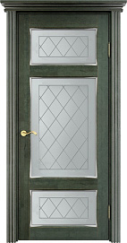Недавно просмотренные - Дверь ПМЦ массив ольхи ОЛ55 зеленый с патиной серебро, стекло 55-8