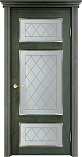 Схожие товары - Дверь ПМЦ массив ольхи ОЛ55 зеленый с патиной серебро, стекло 55-8