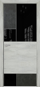 Недавно просмотренные - Дверь Оникс New York бетон темный/лофт, глухая с вставкой лакобель RAL 9005