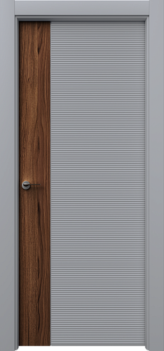 Дверь НеомФ2 эмаль RAL 7047, шпон орех американский, глухая
