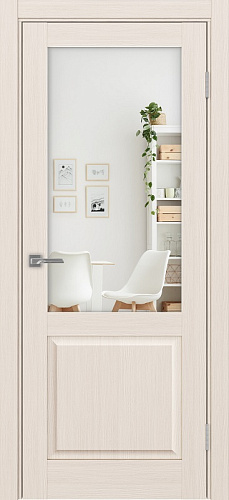 Дверь Эко 602.21 ОФ3 ясень перламутровый, зеркало