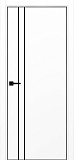 Дверь Эко 205 белый снежный молдинг SB, кромка AL черная SB с 4-х сторон, глухая