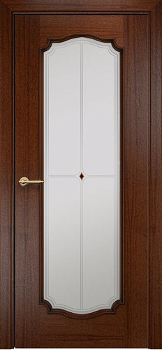 Дверь Оникс Венеция 2 красное дерево с черной патиной, фьюзинг