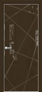 Недавно просмотренные - Дверь Оникс Арт, лакобель коричневый RAL 8028, контурный витраж №5