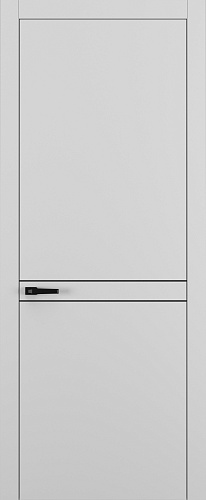 Дверь Z K13 полипропилен серый, молдинг черный, глухая