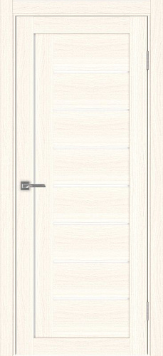 Дверь Эко 524.21 ясень светлый, lacobel белый