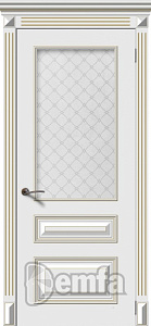 Недавно просмотренные - Дверь Багет-3 эмаль белая патина золото, стекло Кристалл