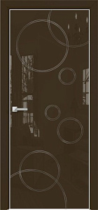 Недавно просмотренные - Дверь Оникс Арт, лакобель коричневый RAL 8028, контурный витраж №3
