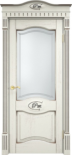 Дверь ПМЦ массив дуба Д3 эмаль F120 с черной патиной, стекло 3-2