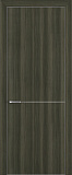 Дверь Z K10 toppan дуб темный, ALU кромка хром, молдинг серебро, глухая