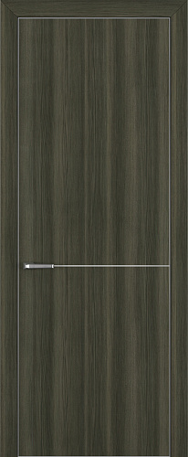 Дверь Z K10 toppan дуб темный, ALU кромка хром, молдинг серебро, глухая