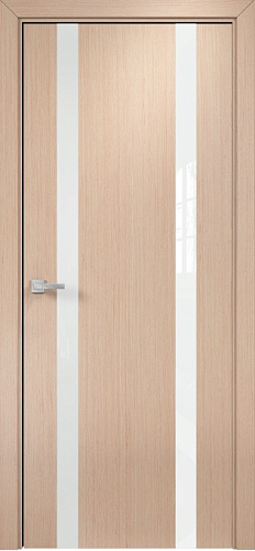 Дверь Оникс Верона 2 беленый дуб, триплекс белый