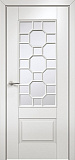 Дверь Оникс Марсель фрезерованная эмаль белая, сатинат с внутренней решеткой 3