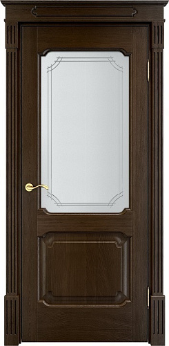 Дверь ПМЦ массив дуба Д7 мореный дуб, стекло 7-3