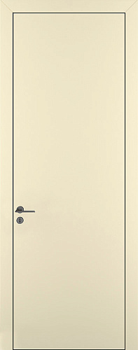 Дверь Z K7 полипропилен крем, ALU кромка черная, глухая