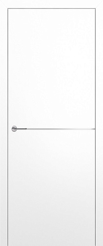 Дверь Z K10 полипропилен белый, ALU кромка хром, молдинг серебро, глухая