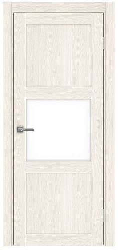 Дверь Эко 530.121 ясень светлый, lacobel белый