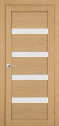 Дверь Эко 505.12 ясень темный, lacobel белый