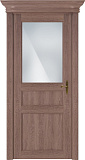 Дверь Статус CLASSIC 532 дуб капуччино, стекло сатинато белое матовое
