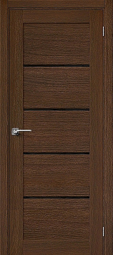 Дверь Браво Вуд Модерн-22 дуб золотой, лакобель черный зеркало "Black Star"