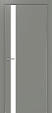 Дверь Эко 211 серый, кромка AL хром SC с 2-х сторон, lacobel белый