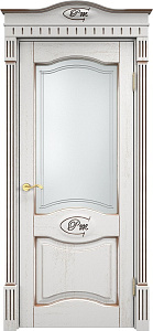 Недавно просмотренные - Дверь ПМЦ массив дуба Д3 белый грунт с патиной орех, стекло 3-2