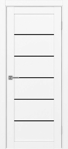 Дверь Эко 506.12 белый снежный, lacobel черный