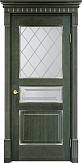 Схожие товары - Дверь Итальянская Легенда массив ольхи ОЛ5 зеленый с патиной серебро, стекло 5-2